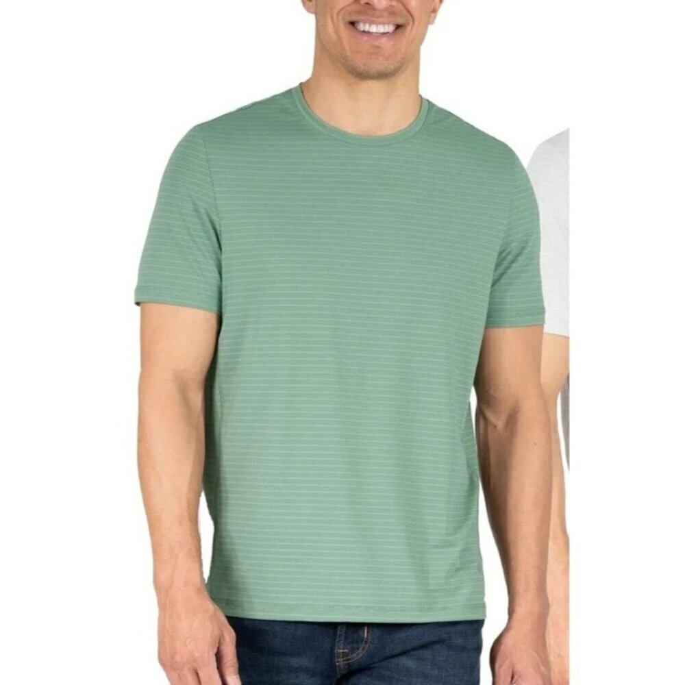 NWOT Soybu Men's XXL Green Striped Short Sleeve Active T-Shirt